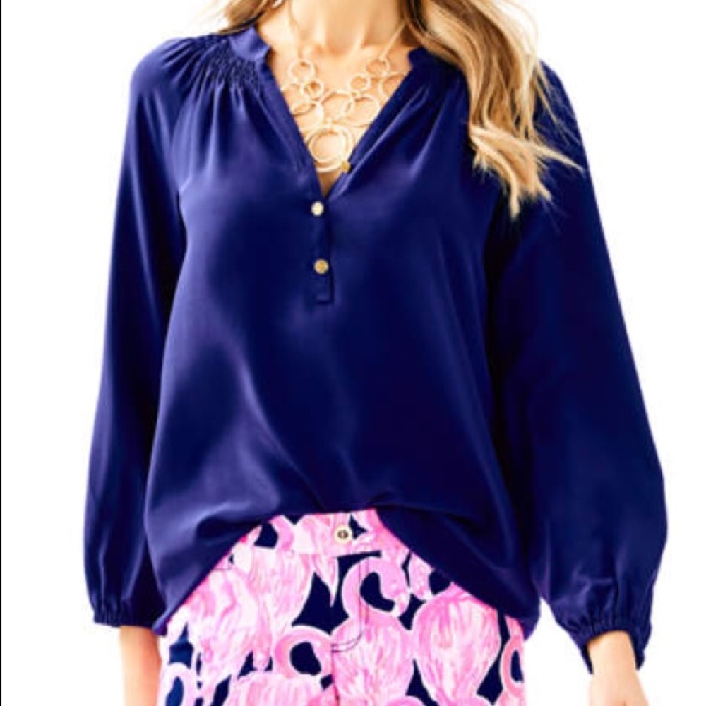 NWT Lilly Pulitzer Elsa top in true navy